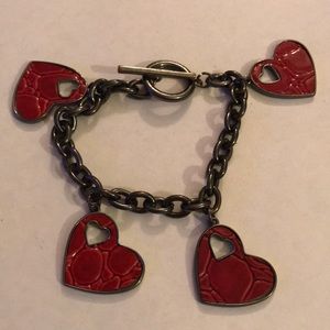 Heart charms bracelet